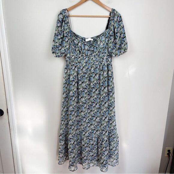 Astr Dresses & Skirts - Astr The Label Dress Multi Floral square neck XL